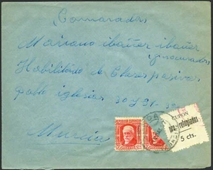 España - Guerra Civil - Edi o 734+734Bisectado+Local - Mat "Lorca 18/5/37" a - Picture 1 of 1