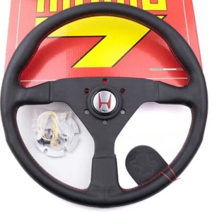 Volante deportivo rojo H14' MOMO MonteCarlo cuero genuino - Imagen 1 de 5