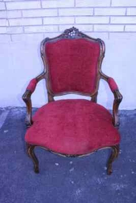 Elegante silla de madera de haya francesa country del siglo XIX, tapicería nueva Foto 1 de 4