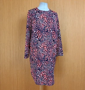 TOPSHOP Dress Blue Pink Animal Print UK 12 Long Sleeve - Picture 1 of 9