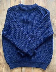Vintage Atlantic Shore Wool Jumper - Blue - XL - St.Ives Cornwall - Picture 1 of 10