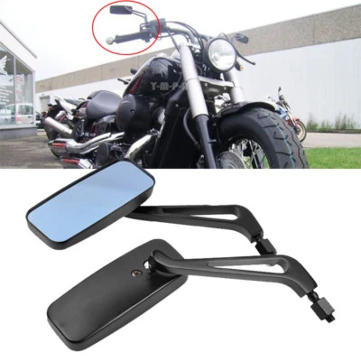 For Honda Shadow VT750 600 Spirit Bobber Motorcycle Rectangle Side Mirror 8 10MM - Image 1 of 4