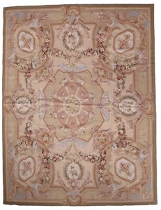 Alfombra anejo Francés Aubusson hecho a mano 237cm x 313cm 1970s - 1C855 - Picture 1 of 11