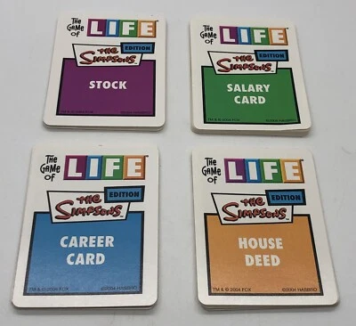 The Game of Life Simpsons Edition Replacement Pieces Parts Deck Of All 36 Cards - Image 1 of 4
