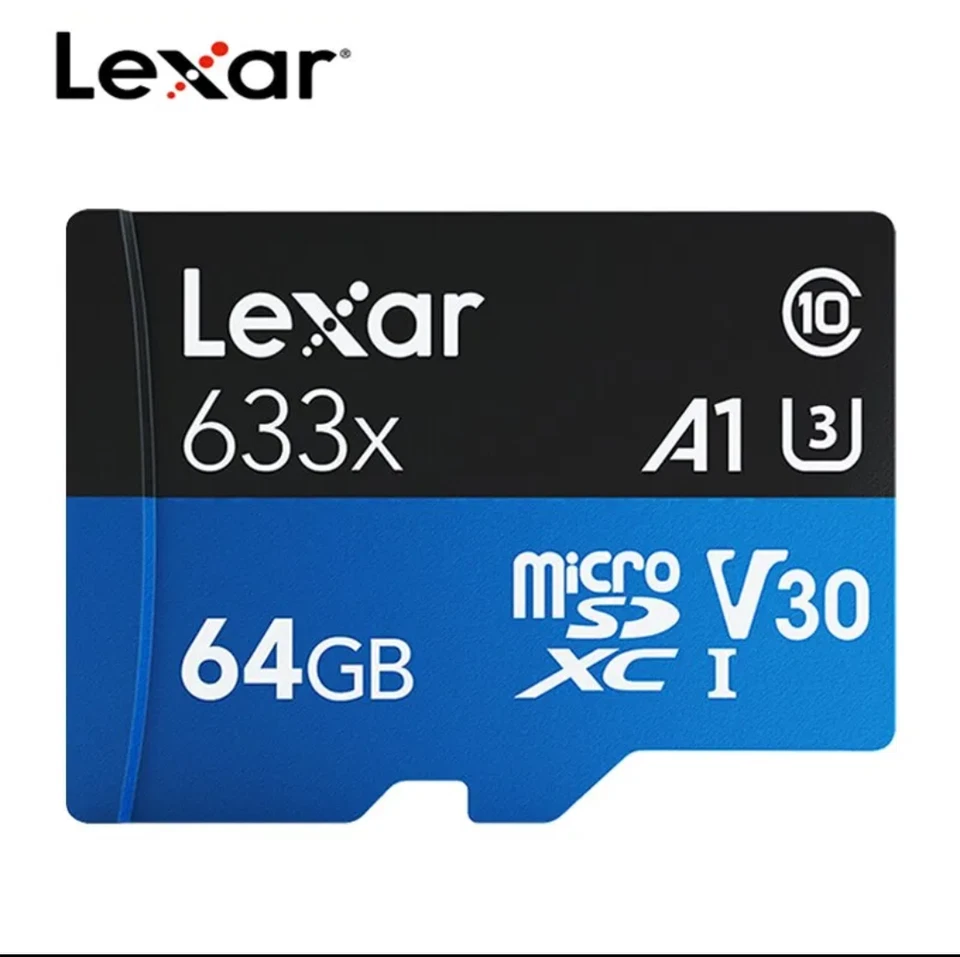 Tarjeta De Memoria Micro SD 64GB Clase 10 Para Telefono Celulares LEXAR U3 - Image 1 of 1