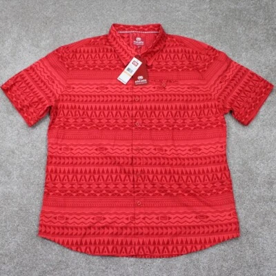 ECKO Tribal Print Shirt NWT Mens 3XL XXXL Red Hawaiian 100% Cotton S/S Button - Image 1 of 4