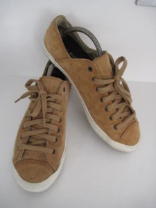 PF FLYERS UK MENS SIZE 10 TRAINERS TAN SUEDE LACE UP CASUAL SHOES VULCANIZED - Picture 1 of 16