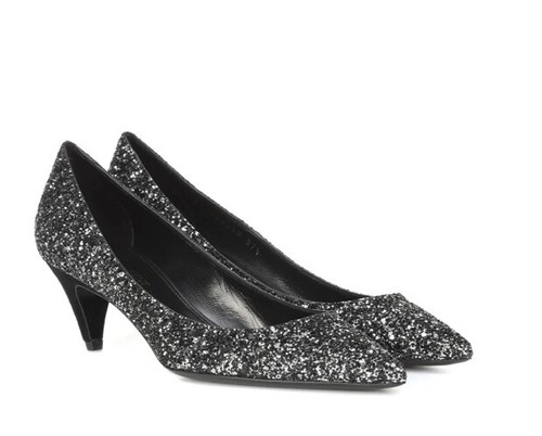 SAINT LAURENT (YSL) Pompa mezzanotte nera nuova senza scatola Saint Laurent Charlotte 55 glitter taglia 40
