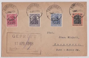 ROMANIA 1918 COVER GERMAN STAMPS OVERPRINTED FOR OCCUPATION - Picture 1 of 2