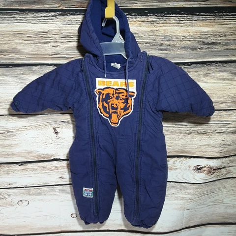 Vintage Chicago Bears Touchdown Zone Youth Size 18M One Piece Pajama Suit Cover