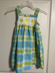 Marie Nicole Girls Easter Smocked Embroidered Applique Sun Dress Size XL (5-6) - Picture 1 of 9