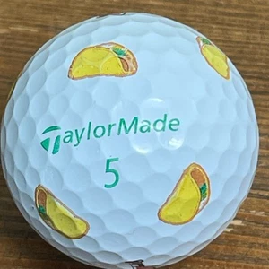 TaylorMade TP5 Pix Taco & Hot Sauce Logo Used Golf Ball H-15-6 - Picture 1 of 9
