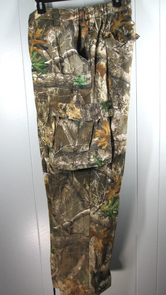 Realtree Edge Pants Men's XL Camo Cargo Tie Ankle Elastic Waist Outdoor Hunting - Image 1 of 4