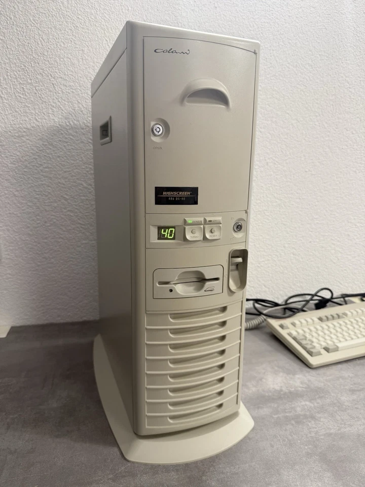 Vobis Highscreen Colani 486DX-40  32MB RAM Tower Retro PC HP Colorado Jumbo TOP - Bild 1 von 4