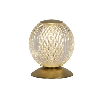 Lampada Da Notte LED In Metallo 13 Cm Oro G9 Sfera Da Tavolo - Immagine 1 di 4
