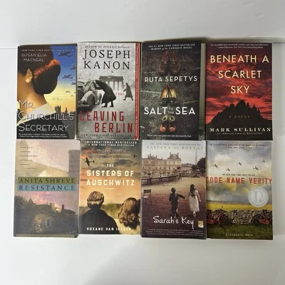WW2 Adult Fiction Book Lot 8 Paperbacks Sisters Of Auschwitz Sarahs Key - Image 1 of 4