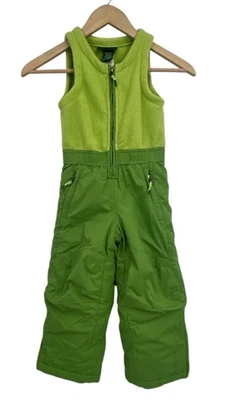 Pantalones de nieve LL Bean verde polar babero unisex niños talla 4 Foto 1 de 4