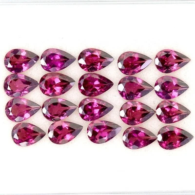 Pear Cut Natural Pink Raspberry Rhodolite Garnet 8.94ct 6x4mm 20pcs Lot Gemstone - Image 1 of 4