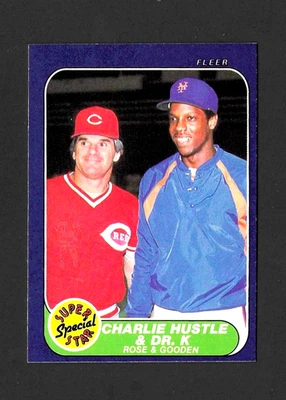 1986 FLEER #638 СУПЕР СПЕЦИАЛЬНЫЙ ЧАРЛИ ХАСТЛ ПИТ РОЗА, DR K DWIGHT GOODEN EX-MT - Изображение 1 из 2
