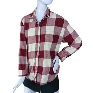 Old Navy kariertes Flanell Button Down Hemd Größe L beige und burgund  - Bild 1 von 9