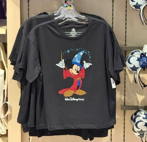 Exclusive 2025 Disney Park WDW Sorcerer Mickey Sparkling Adult Shirt  New Size M - Picture 1 of 5