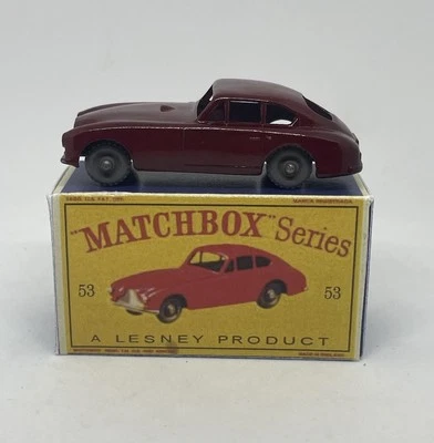 Vintage Lesney Matchbox 53 Custom Aston Martin In Red Nice Repro Box. - Image 1 of 4