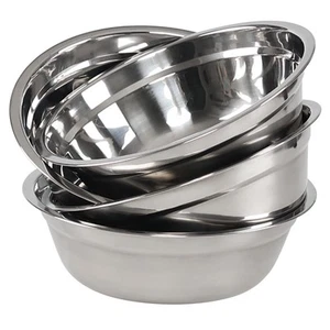 Set of 4 Stainless Steel Mixing Bowl Set, Metal Serving Bowls, Great for Cook... - Picture 1 of 7
