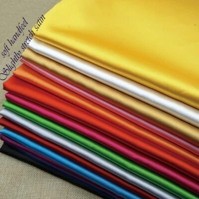 1 yard X 1.48 meter Slightly Stretch Satin Material Charmeuse Fabric - Image 1 of 4