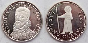 Schweiz Silbermedaille 1972 PP Land Glarus / Aegidius Tschudi - Bild 1 von 1
