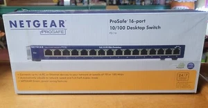 NEW NETGEAR ProSAFE 16 Port 10/100 Desktop Switch Fast Ethernet Switch FS116 - Picture 1 of 3