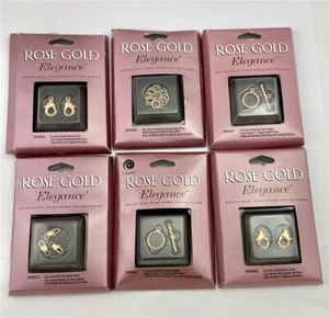 6 Pack Lot Rose Gold Elegance Clasps & Jump Rings for Jewelry Making & Repair - Picture 1 of 6