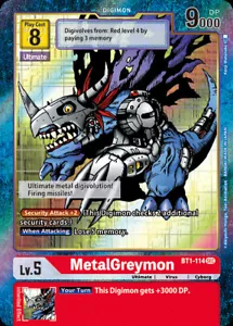 Digimon MetalGreymon - BT1-114 - SEC - Arte alternativo casi como nuevo - Imagen 1 de 1