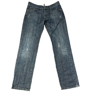 Armani Womens Jeans Slim Straight Distressed Dark Blue Faded Teen J0 16 W30 L32 - Picture 1 of 15