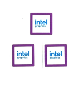 3 PCS Intel Graphics Laptop/PC Sticker Logo Decal 18mm x 18mm - Picture 1 of 2