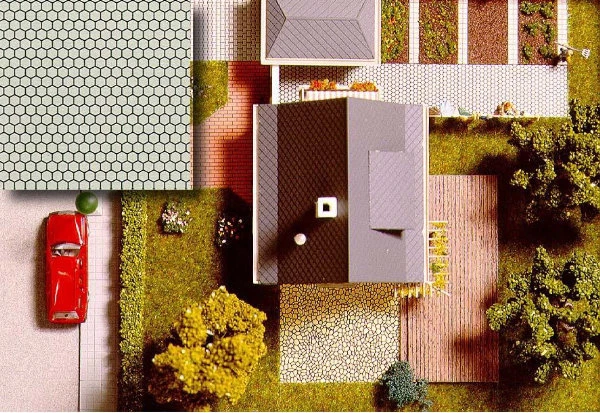 Paving stone card sheet (Pack of 2) 210 X 148mm HO/N Gauge Busch 7036 - Image 1 of 1