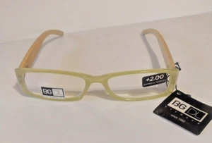 Occhiali da vista BGDL +2,00 lime con aste in bambù - Foto 1 di 7