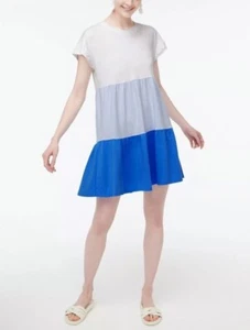 J Crew Color Block Tiered Shirt dress Size XXL New - Picture 1 of 5