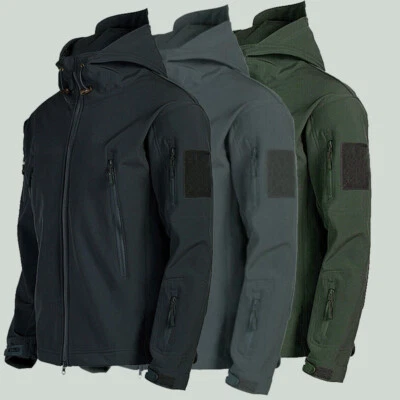 Military Mens Coat Jacket Waterproof Tactical Soft Shell Jacket Work Windbreaker - Image 1 of 4