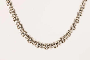 28" Versani 925 Silver Woven Circles Necklace (195.46g.) - Picture 1 of 3