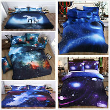 3D Galaxy Duvet Quilt Cover Universe Bedding Set Single Double King Pillow Cases
