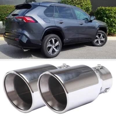 2XFor Toyota Rav4 Car Exhaust Pipe Tip Rear Tail Throat Muffler Stainless Steel Foto 1 de 4