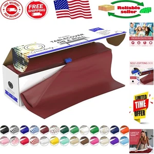 Burgundy Disposable Rectangular Tablecloth Roll – Custom Cut for Every Occasion - Picture 1 of 10