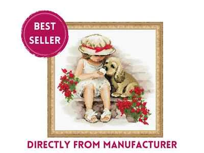 Kit de puntada cruzada contada RIOLIS 1333 diente dulce - niña y cachorro compartiendo helado Foto 1 de 4