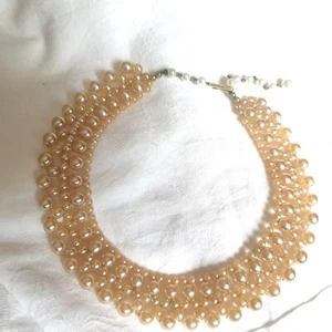 Collar Gargantilla Collar Perla Blanco Crema Años 80 Retro Regencia - Imagen 1 de 7