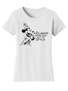 Camiseta vintage Steamboat Willie para mujer - estilo clásico de dibujos animados - Imagen 1 de 3