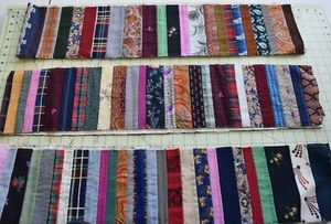 2873 5 1840-80 Bar Strip quilt blocks quilt blocks sewn to backing, wool challis - Picture 1 of 11