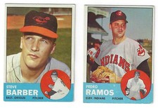 1963 Topps Baseball Card Singles (You pick to complete your set)