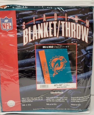 NFL Miami Dolphins 60" x 80" Blanket, NEW (BIG & BOLD) Cover