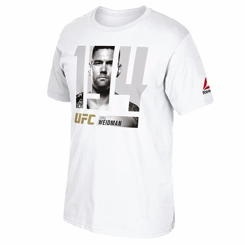 Chris Weidman UFC Reebok Men's White "194 Event" Graphic T-Shirt Cover