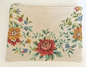 Vintage Backhausen Floral Tapestry Zip Pouch Handmade in Austria - Picture 1 of 12